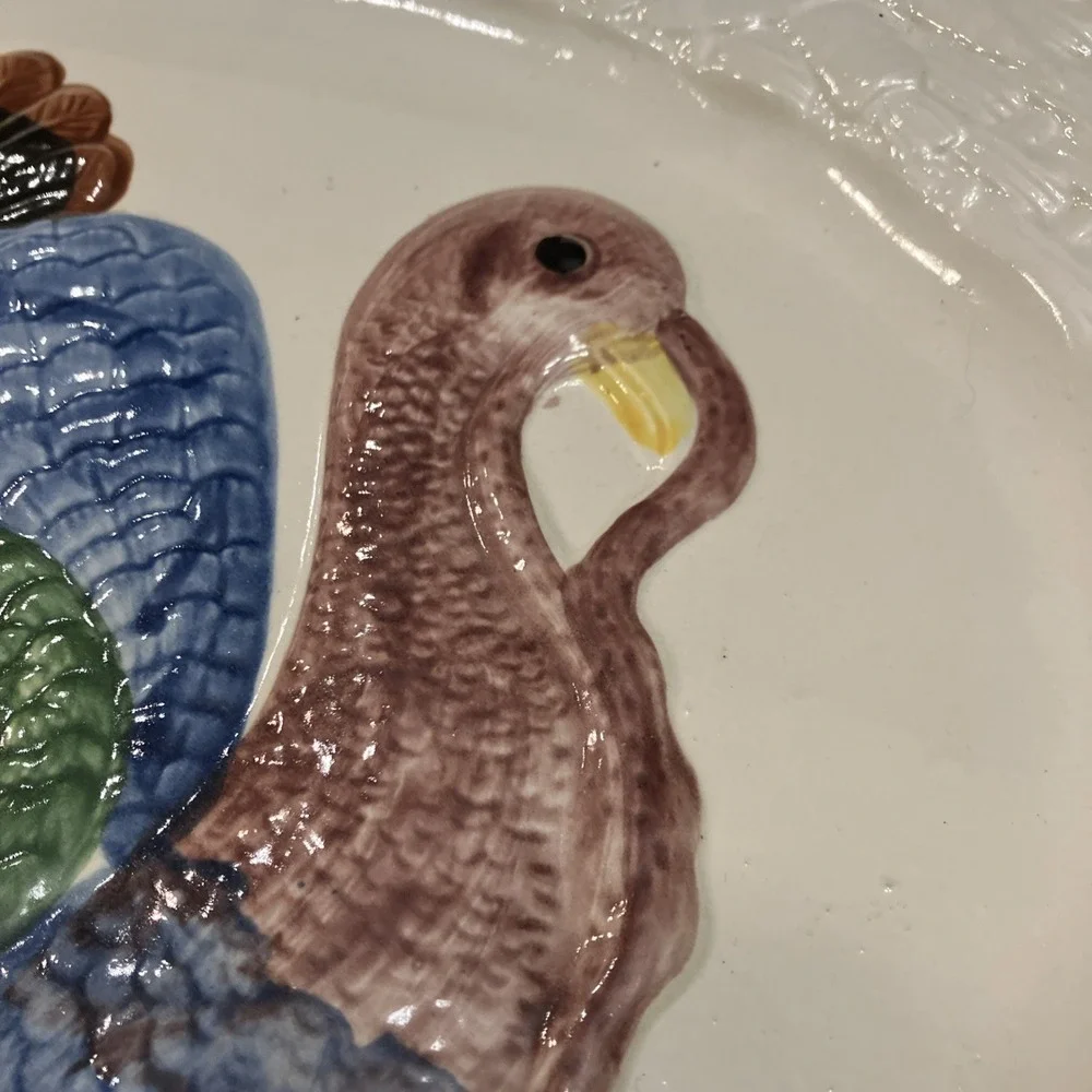 Vintage California Pottery Turkey Platter 18